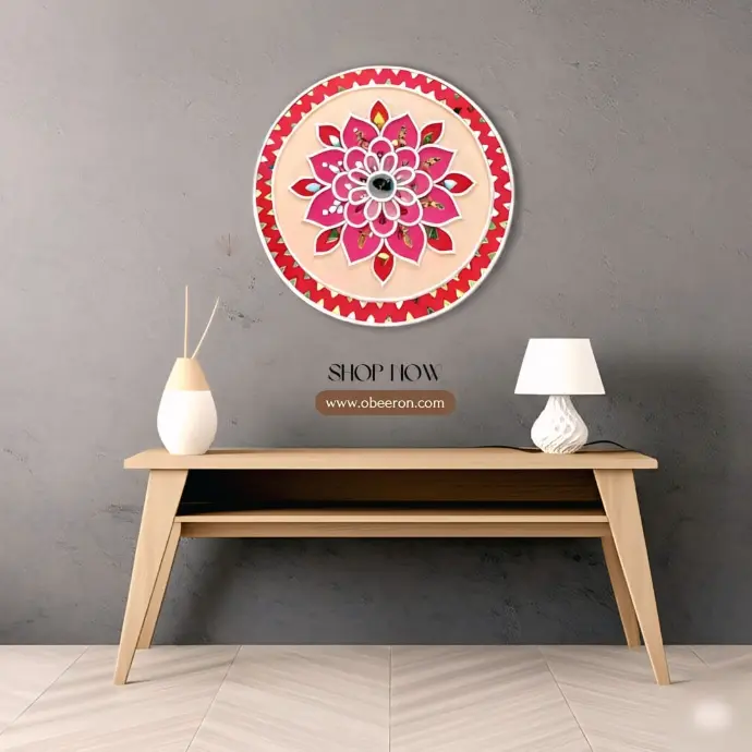 Pink Prism Lippan Art