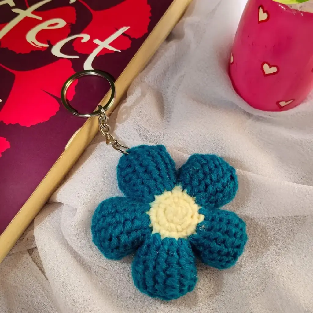Blue Bloom Keychain