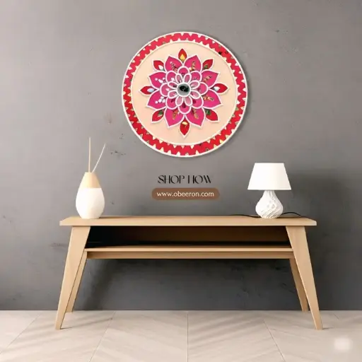 Pink Prism Lippan Art