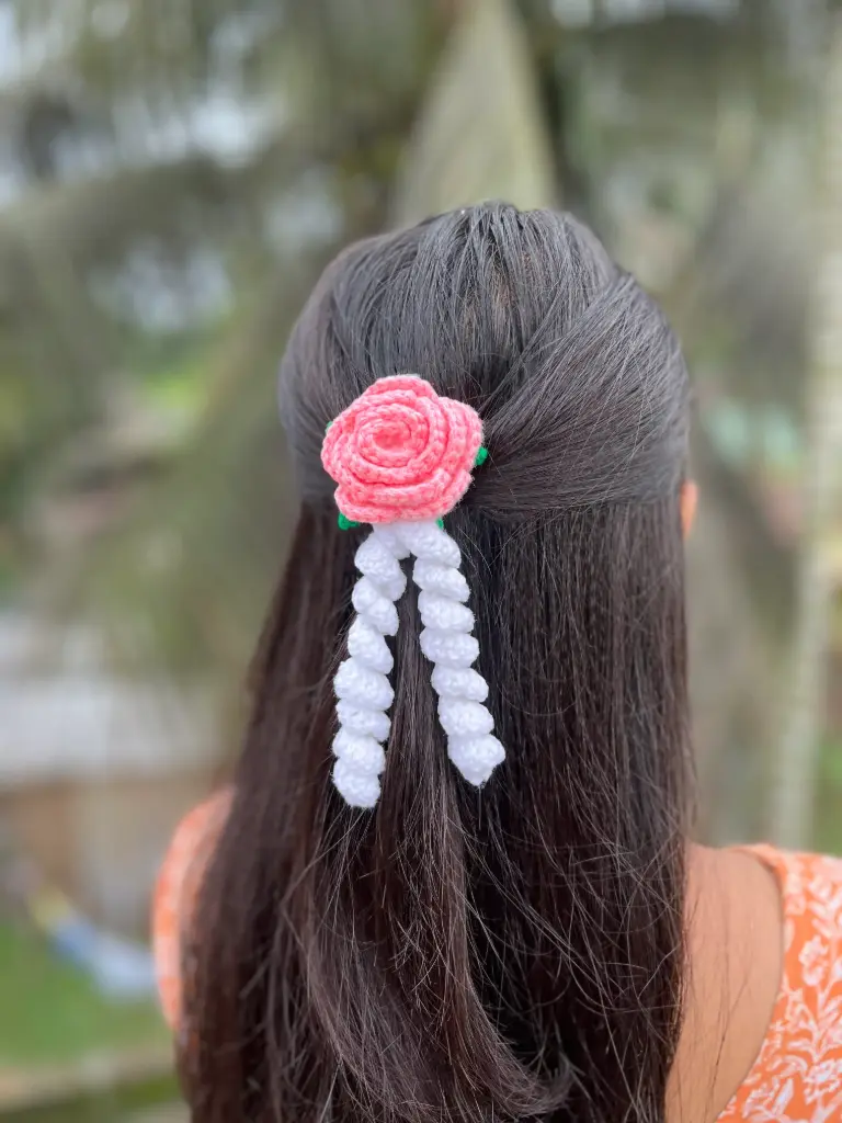 Pink Gajra Hair clip